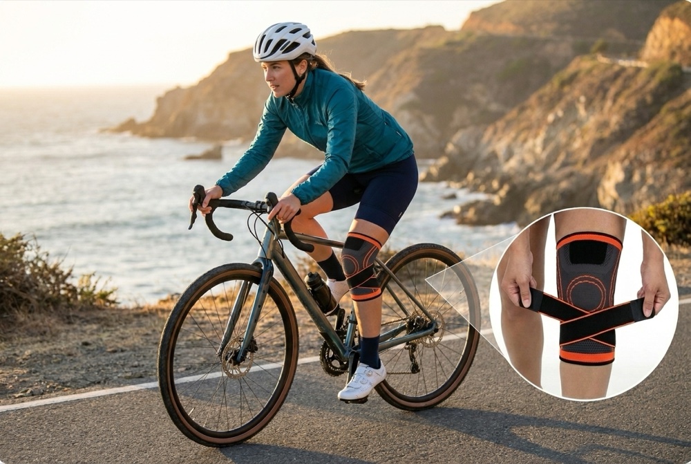 Kneejoehlo sleeve worn while cycling